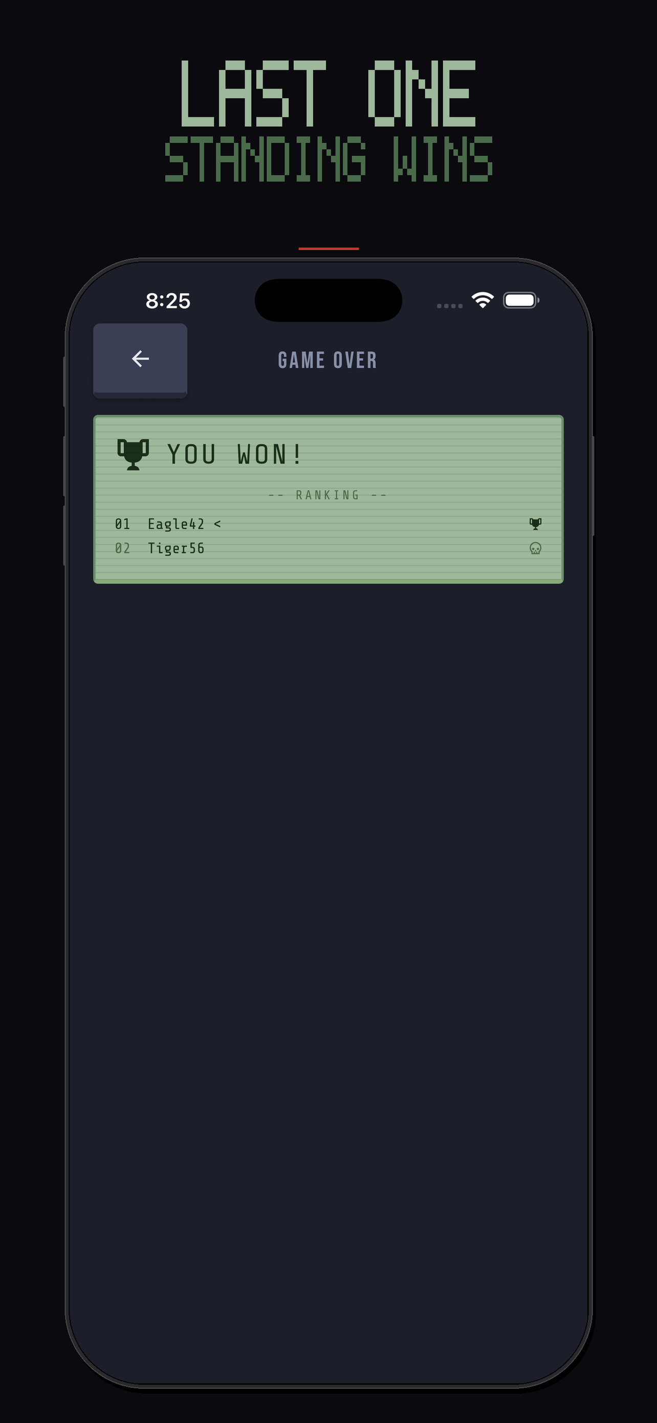 Victory screen